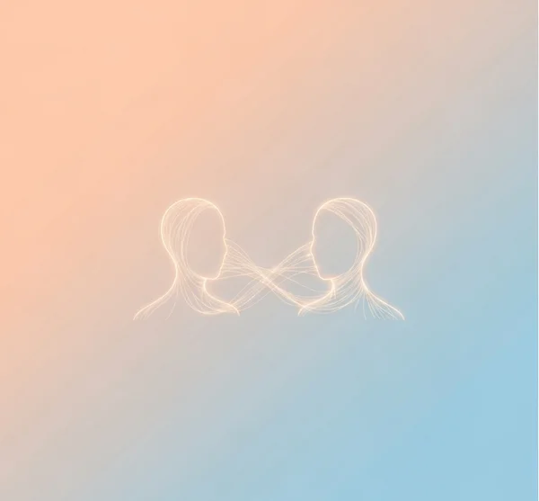 Abstract art of emotional bonds and attachment styles