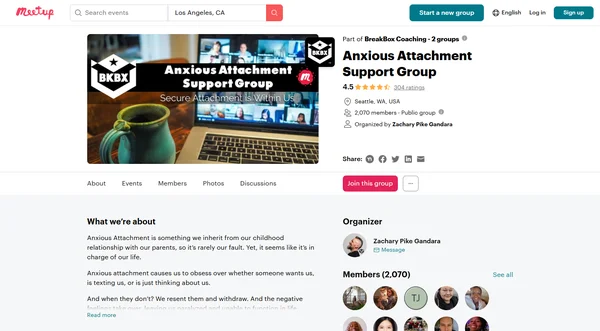 Anxious Attachment Support Group (Meetup)