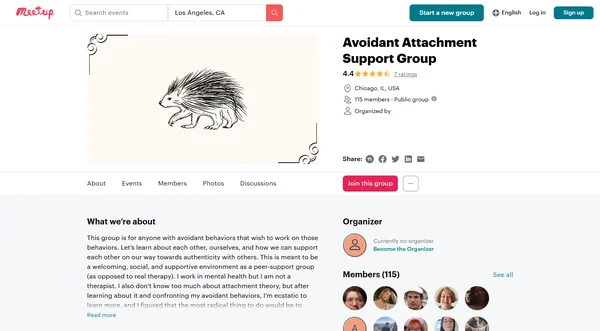 Avoidant Attachment Support Group (Meetup)