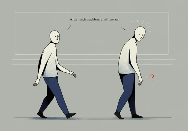 A person pulling away from another, emphasizing independence