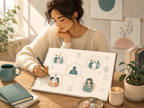 Persona che riflette sugli schemi relazionali