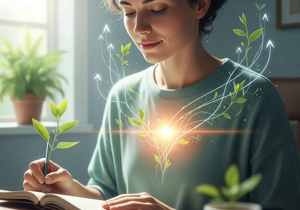 Person cultivating self-awareness and inner security.