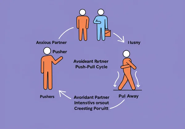 Diagram illustrating anxious-avoidant push-pull cycle