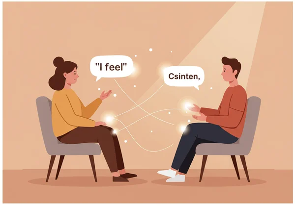 People communicating in a safe, empathetic conversation space