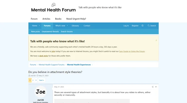 Mental Health Forum - Attachment Discussion