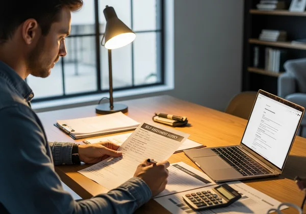 Person completing self assessment form